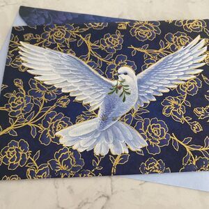 Merry Christmas White‎ Dove Mistletoe Holiday Blessing and Wishes Greeting Card